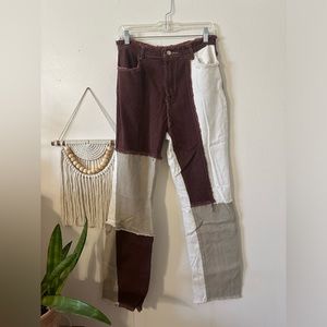 Trendy color block pants
